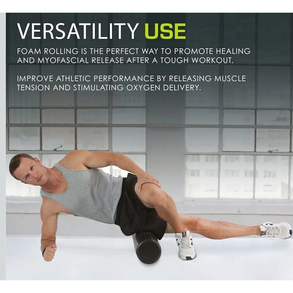 12in High Density Foam Roller Firm Full Body Massage Tool Yoga Pilates - Picture 6 of 9